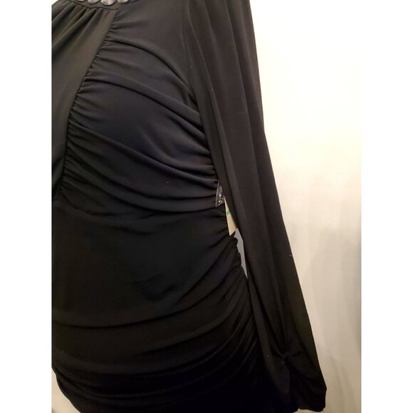 One-Shoulder Embellished Black Dress Size 8 By Laundry By Design - Elegant - Picture 7 of 9